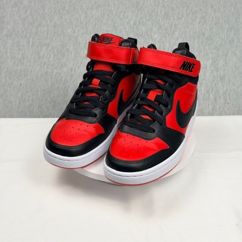 Nike Court Borough Mid 2 GS Bred Red Black Sneakers CD7782-602 Size 5Y BNIB - Picture 2 of 11